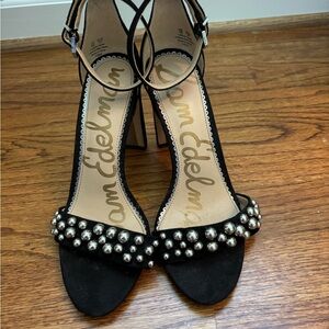 Sam Edelman Black Silver Studded Heels